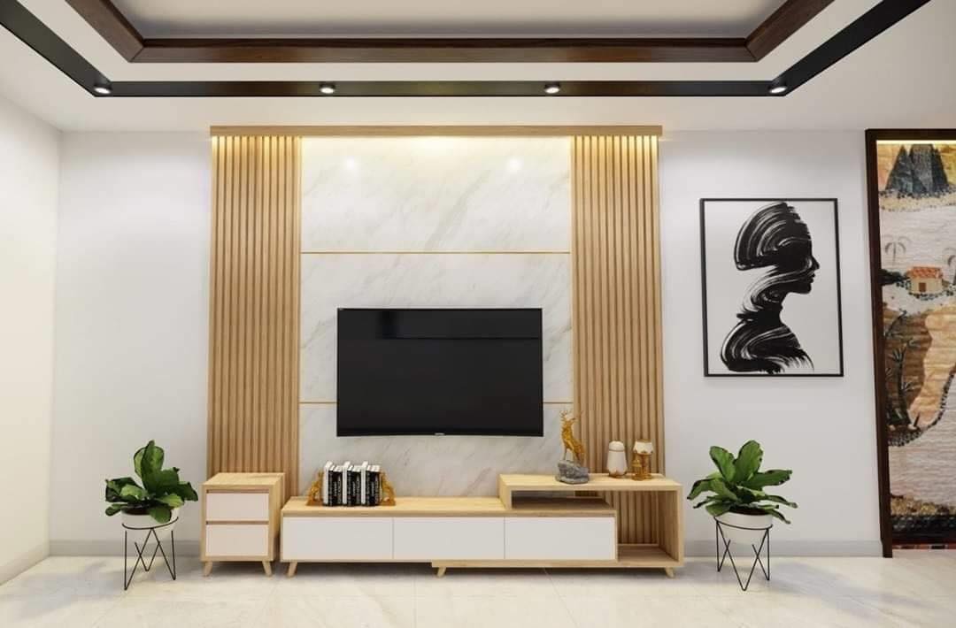 Ốp vách ti vi là giải pháp trang trí cho không gian của gia đình