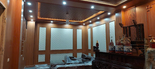 Trần nhựa giật 2 cấp kết hợp đèn ngủ